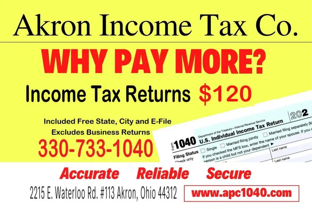 Income Tax Preparation Offer, Akron Income Tax Preparation