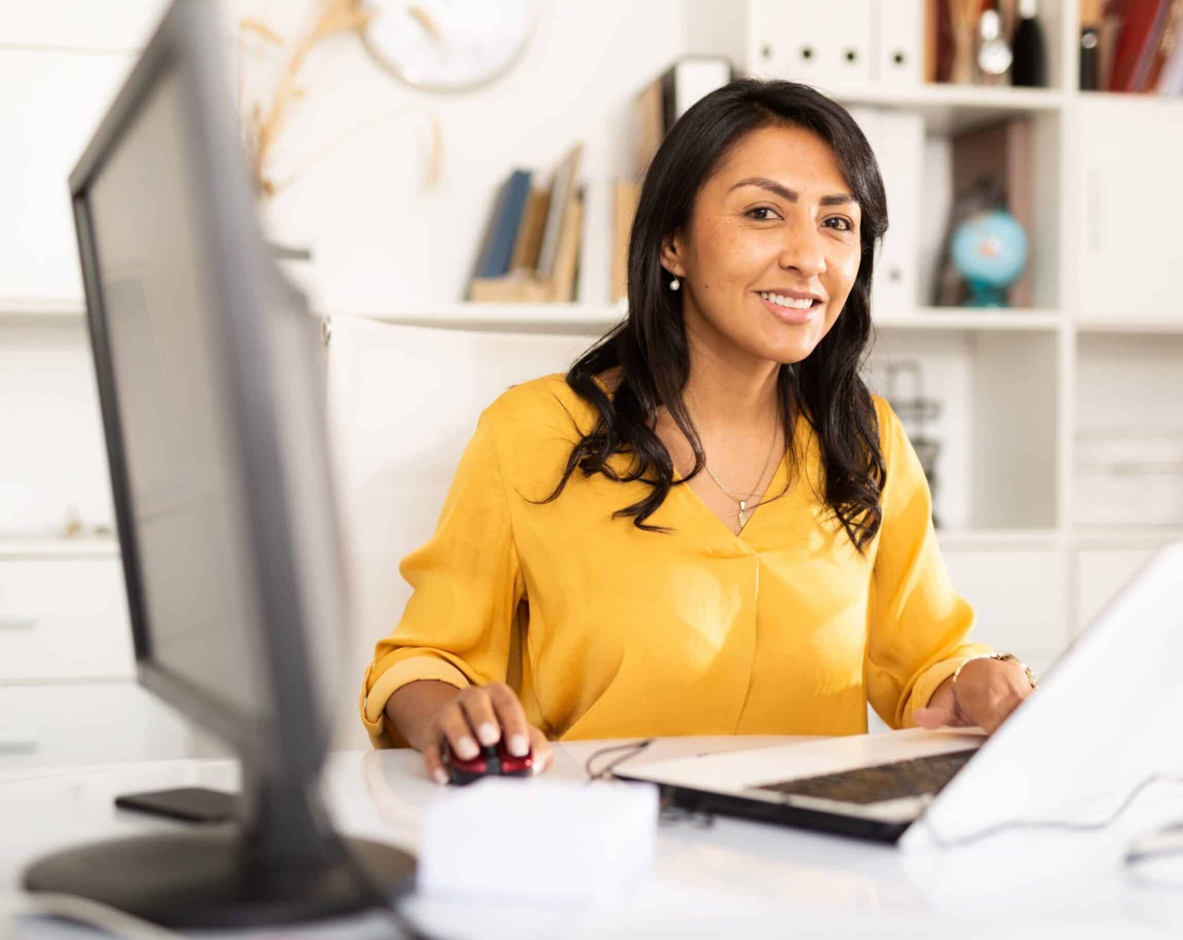 Lady working on documents