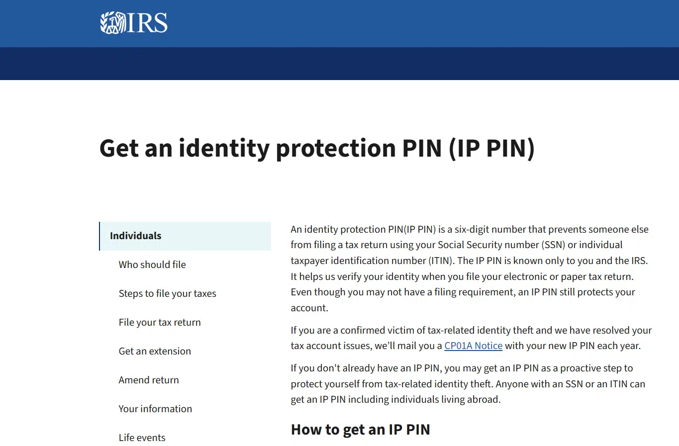 IRS Protection PIN